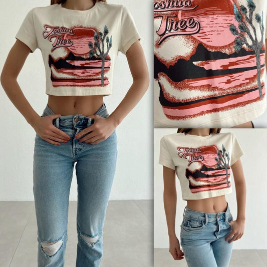 Joshua Tree Sunset Crop Top