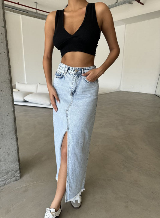 Denim Maxi Skirt