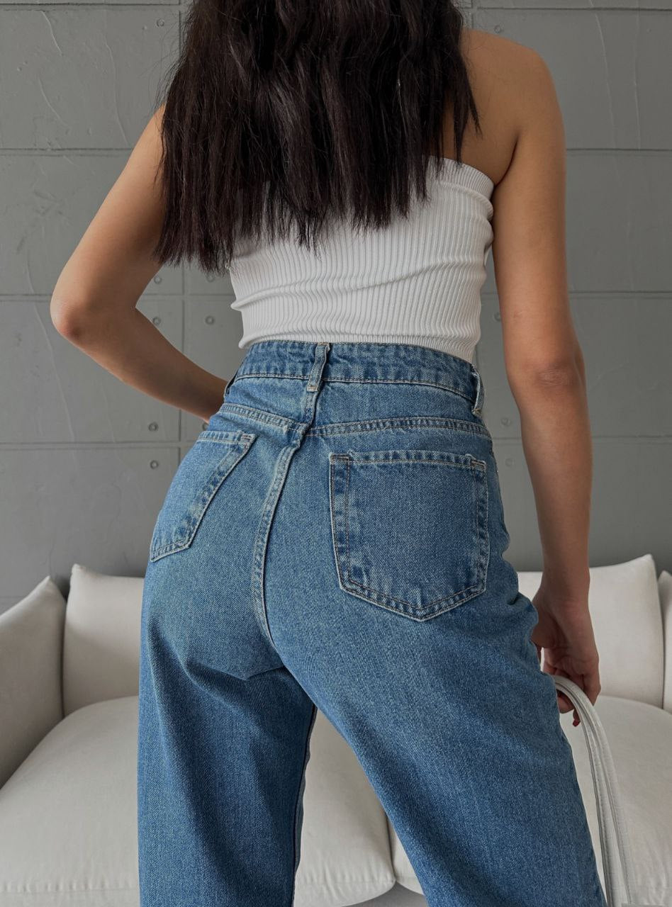 High-Waisted Button-Fly Flared Jeans