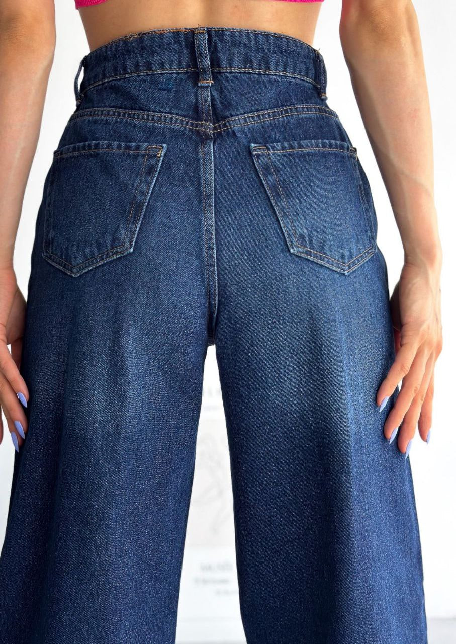 Dark Blue Straight Leg Jeans