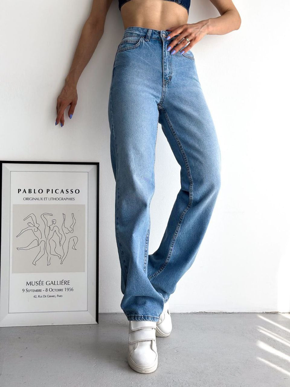 Light Blue Straight Leg Jeans